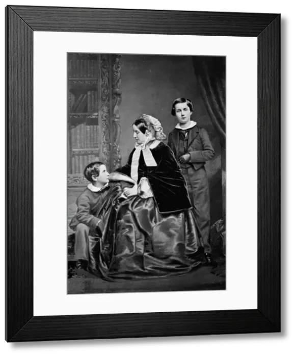 Framed Print : Lady Napier and her sons, between 1855 and 1865. Creator: Unknown Framed Print : Lady Napier and her sons, between 1855 and 1865. Creator: Unknown