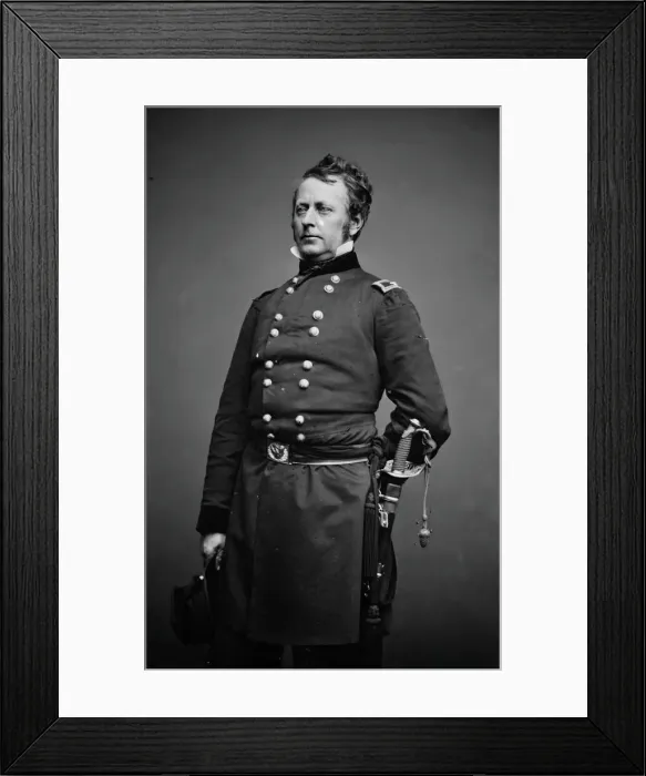 Framed Print : Brigadier General Joseph Hooker, between 1855 and 1865. Creator: Unknown