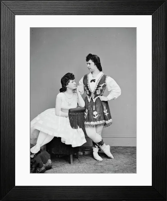 Framed Print : Laura Le Clair & Lottie Forbes, between 1855 and 1865. Creator: Unknown Framed Print : Laura Le Clair & Lottie Forbes, between 1855 and 1865. Creator: Unknown