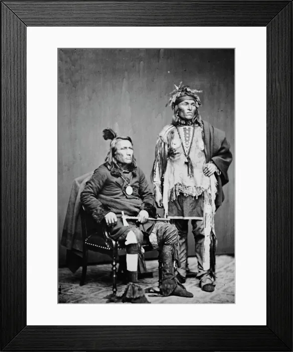 Framed Print : Potawatomi chief and brave, between 1855 and 1865. Creator: Unknown Framed Print : Potawatomi chief and brave, between 1855 and 1865. Creator: Unknown