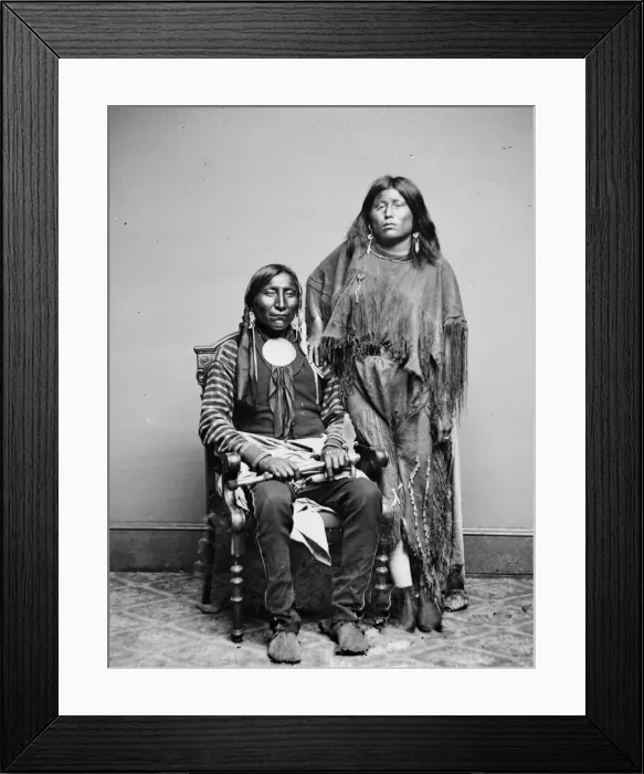 Framed Print : Lone Wolf and his wife Etla, Kiowa Indians, between 1855 and 1865. Creator: Unknown Framed Print : Lone Wolf and his wife Etla, Kiowa Indians, between 1855 and 1865. Creator: Unknown