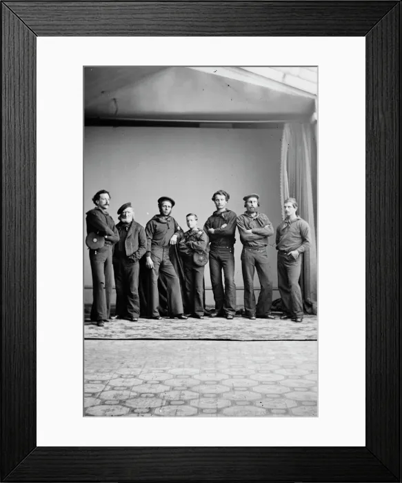 Framed Print : Russian sailors?, between 1855 and 1865. Creator: Unknown Framed Print : Russian sailors?, between 1855 and 1865. Creator: Unknown