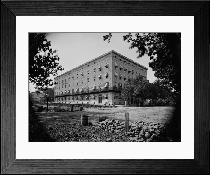 Framed Print : Old Winder Bldg. 17th & F. St. N. W. Wash. D. C. between 1860 and 1880. Creator: Unknown Framed Print : Old Winder Bldg. 17th & F. St. N. W. Wash. D. C. between 1860 and 1880. Creator: Unknown