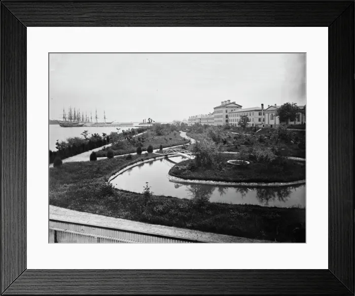 Framed Print : View of Annapolis, Maryland (Naval Academy), between 1860 and 1880. Creator: Unknown Framed Print : View of Annapolis, Maryland (Naval Academy), between 1860 and 1880. Creator: Unknown