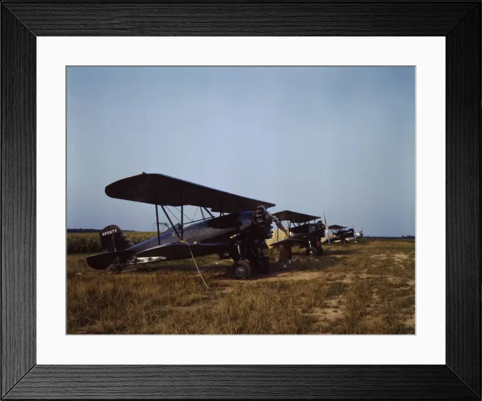 Framed Print : Low flying planes from which dust or insecticide is spread... Seabrook Farm, Bridgeton, N.J. 1942. Creator: John Collier Framed Print : Low flying planes from which dust or insecticide is spread... Seabrook Farm, Bridgeton, N.J. 1942. Creator: John Collier