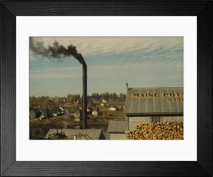 Framed Print : A starch factory along the Aroostook River, Caribou, Aroostook County, Maine. 1940. Creator: Jack Delano Framed Print : A starch factory along the Aroostook River, Caribou, Aroostook County, Maine. 1940. Creator: Jack Delano