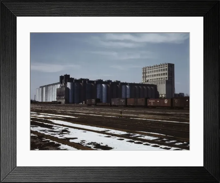 Framed Print : The giant 10 million bushel grain elevator of the Santa Fe R. R. Kansas, 1943. Creator: Jack Delano Framed Print : The giant 10 million bushel grain elevator of the Santa Fe R. R. Kansas, 1943. Creator: Jack Delano