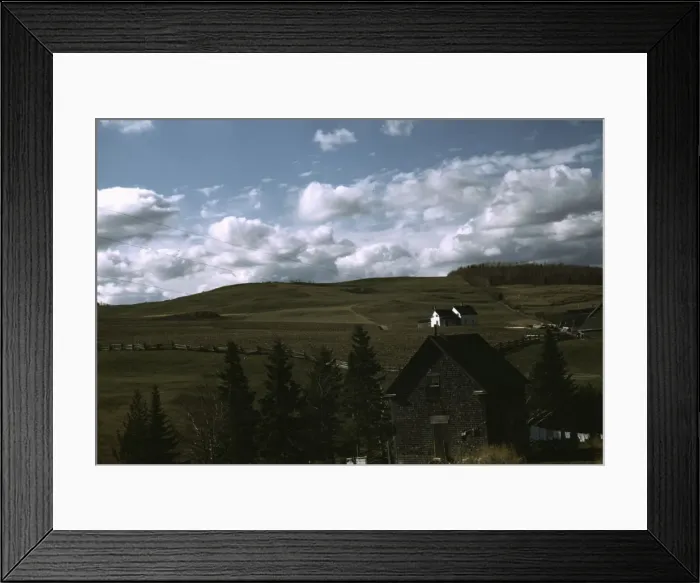 Framed Print : Farms in the vicinity of Caribou, Aroostook County, Maine. 1940. Creator: Jack Delano Framed Print : Farms in the vicinity of Caribou, Aroostook County, Maine. 1940. Creator: Jack Delano