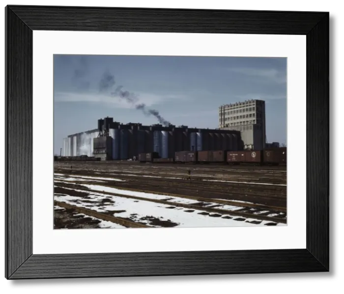 Framed Print : The giant Santa Fe R. R. 10 million bushel grain elevator, Kansas, 1943. Creator: Jack Delano
