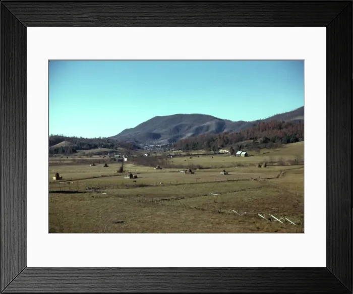 Framed Print : Mountain farms along the Skyline Drive in Virginia, ca. 1940. Creator: Jack Delano Framed Print : Mountain farms along the Skyline Drive in Virginia, ca. 1940. Creator: Jack Delano