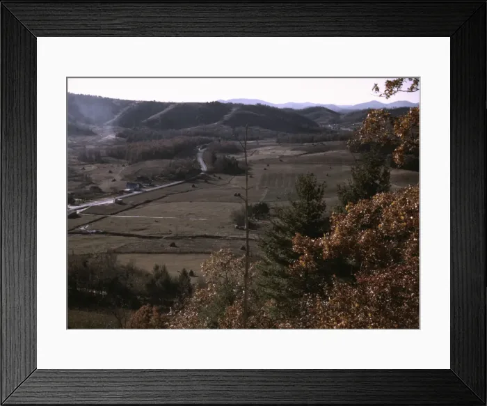Framed Print : A mountain farm along the Skyline Drive in Virginia, ca. 1940. Creator: Jack Delano Framed Print : A mountain farm along the Skyline Drive in Virginia, ca. 1940. Creator: Jack Delano