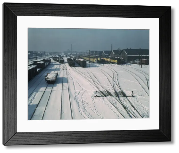 Framed Print : One of the yards of the Chicago and Northwestern Railroad, Chicago, Ill. 1942. Creator: Jack Delano Framed Print : One of the yards of the Chicago and Northwestern Railroad, Chicago, Ill. 1942. Creator: Jack Delano
