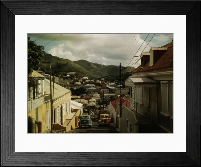 Framed Print : One of the steep streets on the hillsides, Charlotte Amalie, St. Thomas, Virgin Islands, 1941. Creator: Jack Delano Framed Print : One of the steep streets on the hillsides, Charlotte Amalie, St. Thomas, Virgin Islands, 1941. Creator: Jack Delano