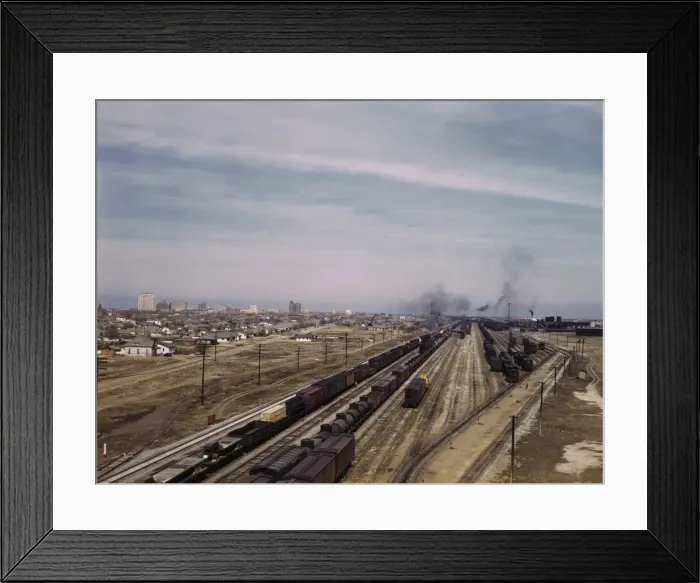 Framed Print : General view of the city and the Atchison, Topeka, and Santa Fe Railroad, Amarillo, Texas, 1943. Creator: Jack Delano Framed Print : General view of the city and the Atchison, Topeka, and Santa Fe Railroad, Amarillo, Texas, 1943. Creator: Jack Delano