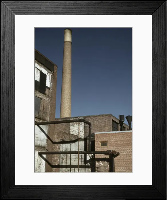 Framed Print : Detail of industrial building in Mass. 1940 or 1941. Creator: Jack Delano Framed Print : Detail of industrial building in Mass. 1940 or 1941. Creator: Jack Delano