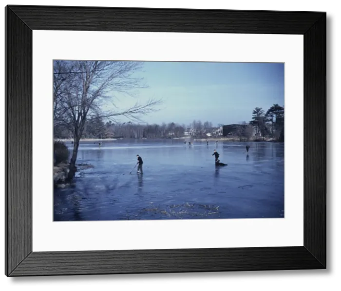 Framed Print : Skating, vicinity of Brockton, Mass. 1940. Creator: Jack Delano Framed Print : Skating, vicinity of Brockton, Mass. 1940. Creator: Jack Delano