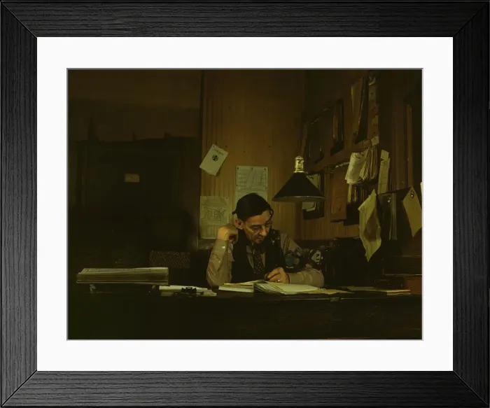 Framed Print : Yardmaster in railroad yards, Amarillo Texas, 1943. Creator: Jack Delano Framed Print : Yardmaster in railroad yards, Amarillo Texas, 1943. Creator: Jack Delano