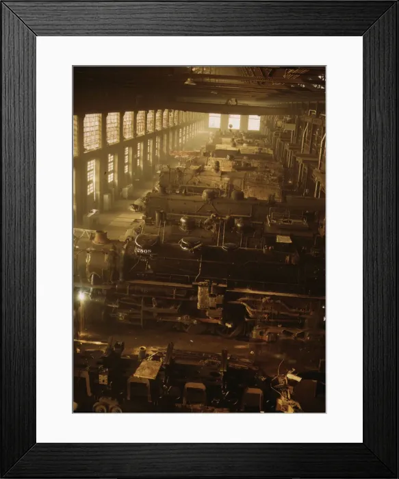 Framed Print : Chicago and North Western railroad locomotive shops, Chicago, Ill. 1942. Creator: Jack Delano Framed Print : Chicago and North Western railroad locomotive shops, Chicago, Ill. 1942. Creator: Jack Delano