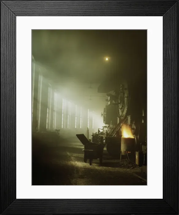Framed Print : In the roundhouse at a Chicago and North Western Railroad yard, Chicago, Ill. 1942. Creator: Jack Delano Framed Print : In the roundhouse at a Chicago and North Western Railroad yard, Chicago, Ill. 1942. Creator: Jack Delano