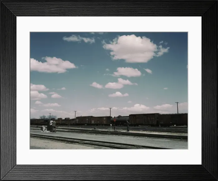 Framed Print : In the Santa Fe R. R. yards, Belen, New Mexico, 1943. Creator: Jack Delano Framed Print : In the Santa Fe R. R. yards, Belen, New Mexico, 1943. Creator: Jack Delano