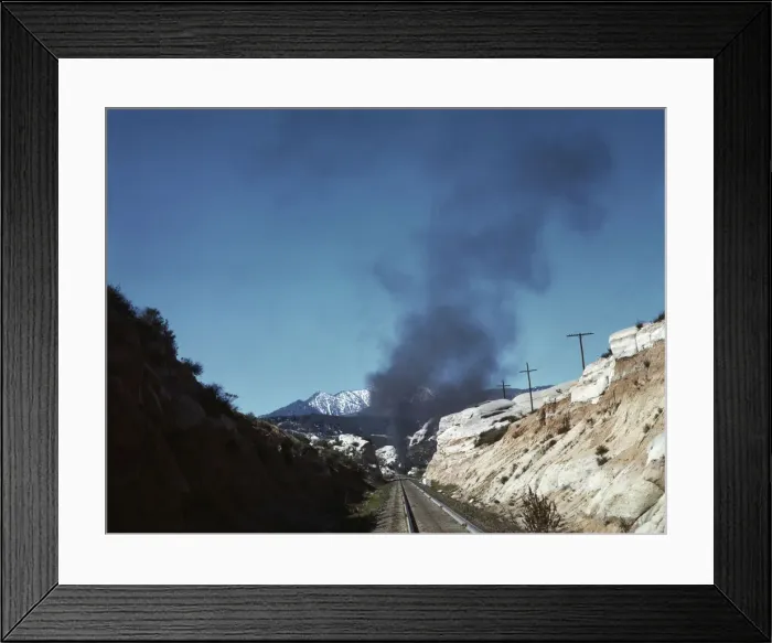 Framed Print : One of the cuts through the mountains, near Cajon, Calif. Cajon Pass, Calif. 1943. Creator: Jack Delano Framed Print : One of the cuts through the mountains, near Cajon, Calif. Cajon Pass, Calif. 1943. Creator: Jack Delano