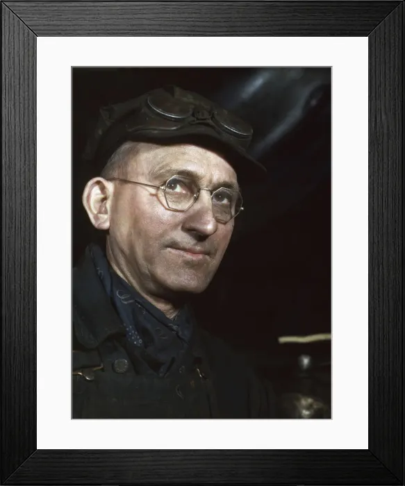 Framed Print : James Lynch, a roundhouse worker, C & NW RR, Proviso yard, 1942. Creator: Jack Delano Framed Print : James Lynch, a roundhouse worker, C & NW RR, Proviso yard, 1942. Creator: Jack Delano