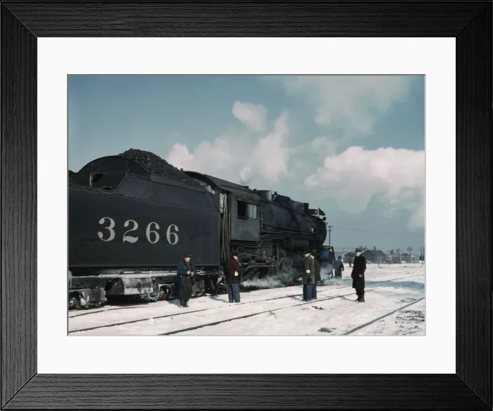 Framed Print : Santa Fe RR freight train about to leave for the West Coast from Corwith yard, Chicago, Ill. 1943. Creator: Jack Delano Framed Print : Santa Fe RR freight train about to leave for the West Coast from Corwith yard, Chicago, Ill. 1943. Creator: Jack Delano