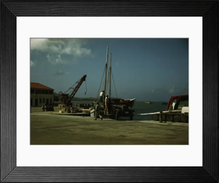 Framed Print : Along the waterfront, Christiansted, Saint Croix, Virgin Islands, 1941. Creator: Jack Delano Framed Print : Along the waterfront, Christiansted, Saint Croix, Virgin Islands, 1941. Creator: Jack Delano