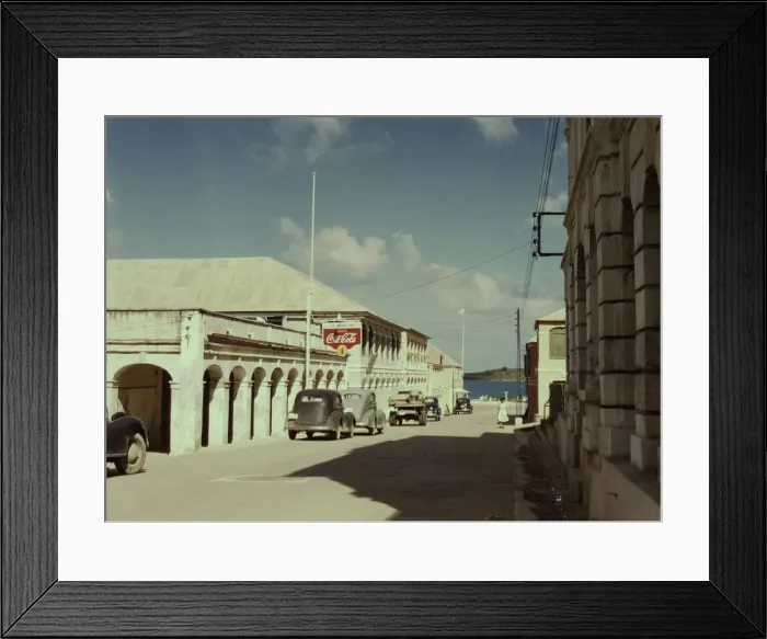 Framed Print : A street in a town of the Virgin Islands, Christiansted, Saint Croix, 1941. Creator: Jack Delano Framed Print : A street in a town of the Virgin Islands, Christiansted, Saint Croix, 1941. Creator: Jack Delano