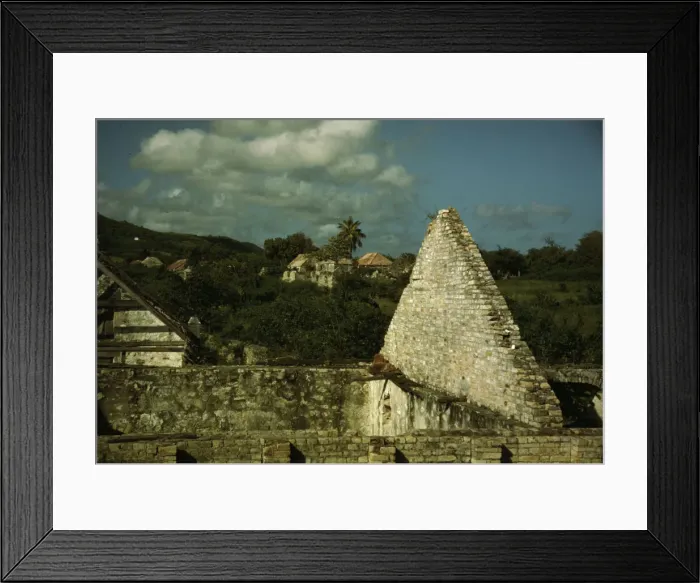Framed Print : Ruins of an old sugar mill and plantation house, vicinity of Christiansted, Saint Croix, V. I. 1941. Creator: Jack Delano