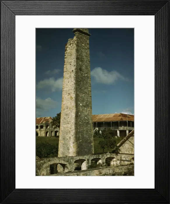 Framed Print : Ruins of an old sugar mill and plantation house, vicinity of Christiansted, Saint Croix, V. I. 1941. Creator: Jack Delano Framed Print : Ruins of an old sugar mill and plantation house, vicinity of Christiansted, Saint Croix, V. I. 1941. Creator: Jack Delano