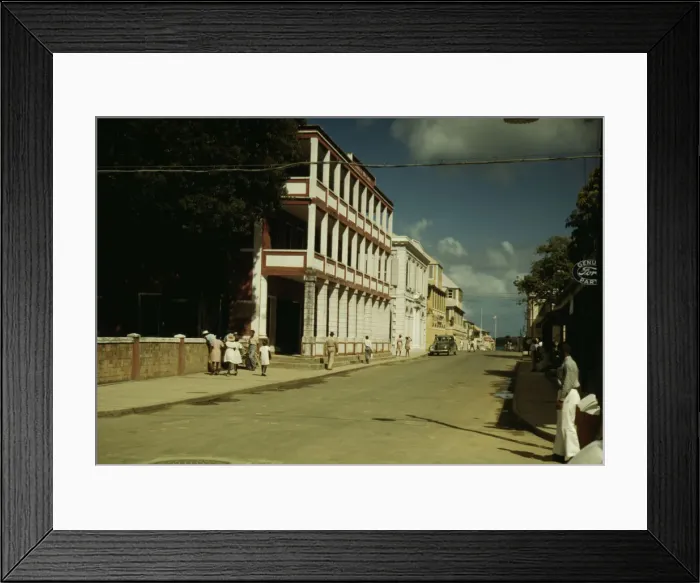 Framed Print : Street in Christiansted, St. Croix, Virgin Islands, 1941. Creator: Jack Delano Framed Print : Street in Christiansted, St. Croix, Virgin Islands, 1941. Creator: Jack Delano