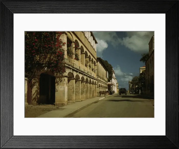 Framed Print : Street in Christiansted, St. Croix Virgin Islands, 1941. Creator: Jack Delano Framed Print : Street in Christiansted, St. Croix Virgin Islands, 1941. Creator: Jack Delano