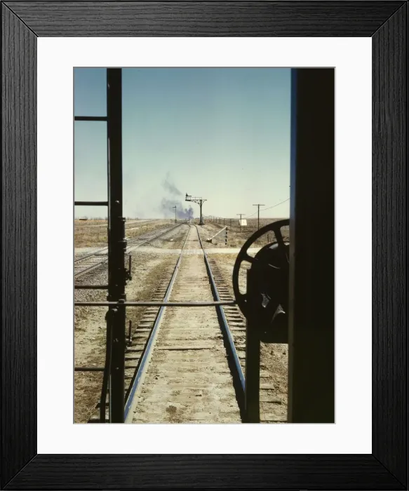 Framed Print : Santa Fe R. R. train, Melrose, New Mexico, 1943. Creator: Jack Delano Framed Print : Santa Fe R. R. train, Melrose, New Mexico, 1943. Creator: Jack Delano