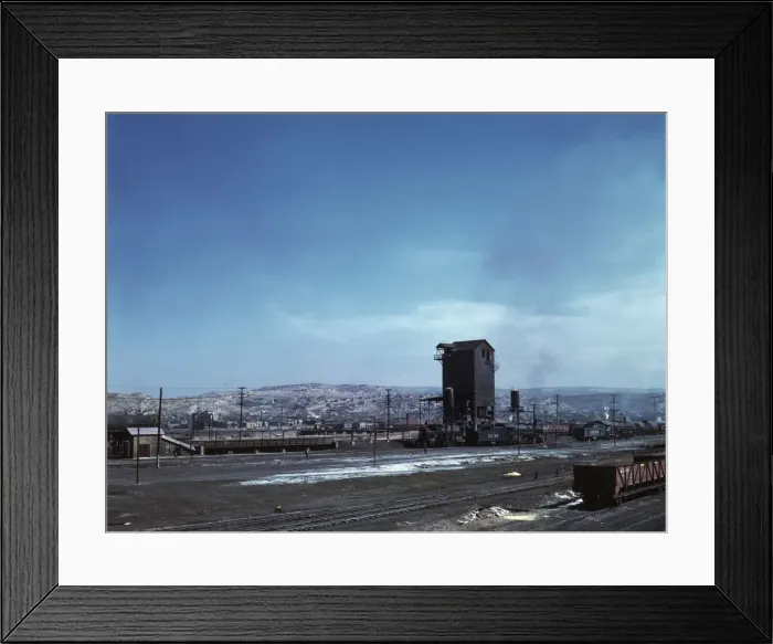Framed Print : Santa Fe R. R. yard, Gallup, New Mexico, 1943. Creator: Jack Delano Framed Print : Santa Fe R. R. yard, Gallup, New Mexico, 1943. Creator: Jack Delano