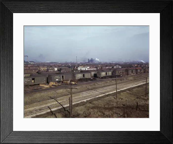 Framed Print : The regular tracks of the South Yards, at C & NW RRs Proviso (?) yard, Chicago, Ill. 1942. Creator: Jack Delano