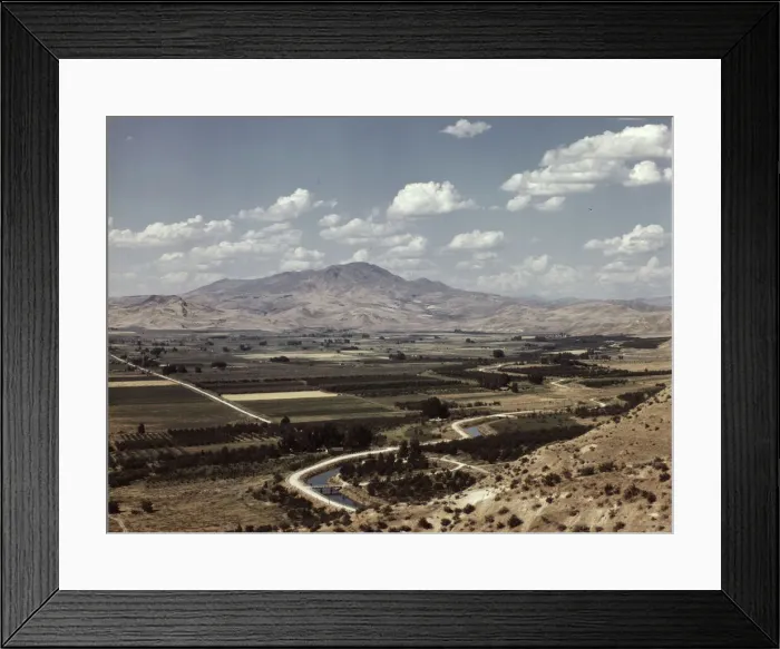 Framed Print : Cherry orchards, farm lands and irrigation ditch at Emmett, Idaho, 1941. Creator: Russell Lee Framed Print : Cherry orchards, farm lands and irrigation ditch at Emmett, Idaho, 1941. Creator: Russell Lee