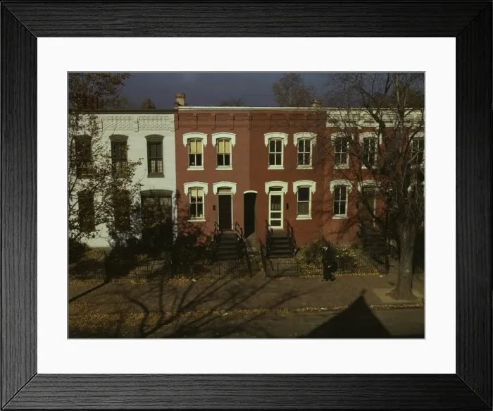 Framed Print : Row houses, corner of N and Union Streets S. W. Washington, D. C. between 1941 and 1942. Creator: Louise Rosskam Framed Print : Row houses, corner of N and Union Streets S. W. Washington, D. C. between 1941 and 1942. Creator: Louise Rosskam