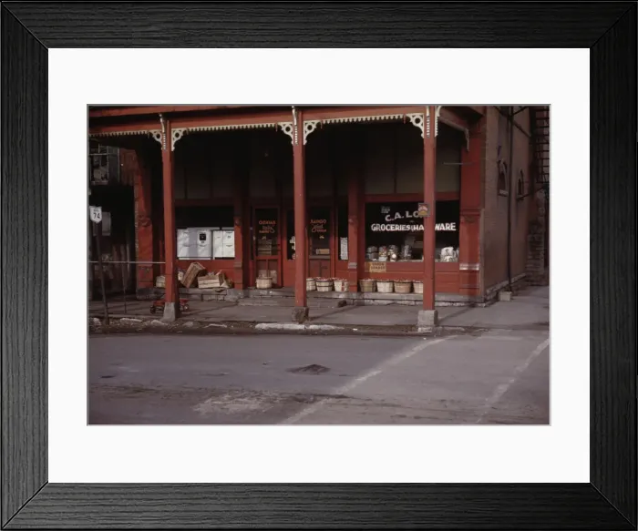 Framed Print : Grocery store, Mt. Orab, Ohio, Route 74, 1942 or 1943. Creator: John Vachon Framed Print : Grocery store, Mt. Orab, Ohio, Route 74, 1942 or 1943. Creator: John Vachon
