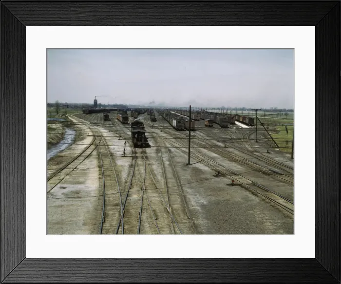 Framed Print : General view of part of the Bensenville freight yard of the Chicago, Milwaukee... Illinois, 1943. Creator: Jack Delano Framed Print : General view of part of the Bensenville freight yard of the Chicago, Milwaukee... Illinois, 1943. Creator: Jack Delano