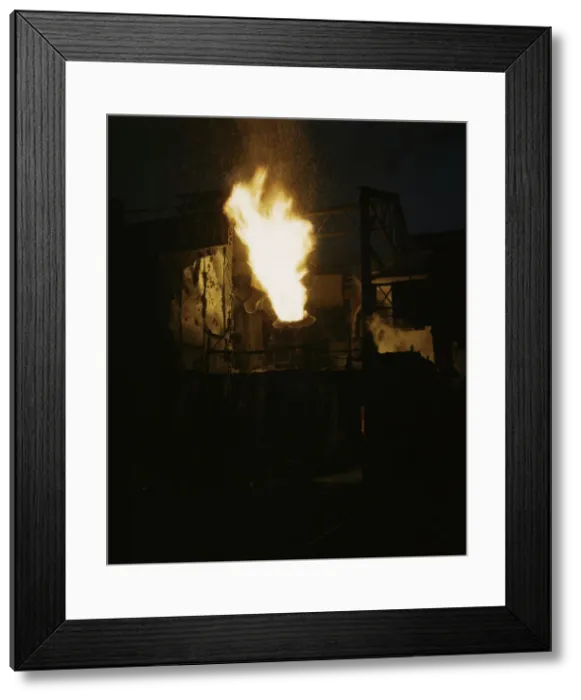 Framed Print : A scene in a steel mill, Republic Steel Mill, Youngstown, Ohio, 1941. Creator: Alfred T Palmer Framed Print : A scene in a steel mill, Republic Steel Mill, Youngstown, Ohio, 1941. Creator: Alfred T Palmer
