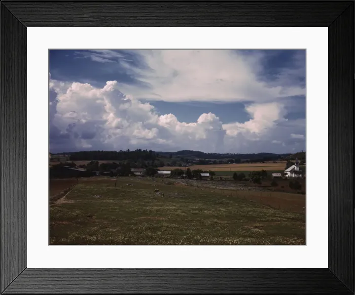 Framed Print : Countryside near the TVA site of the Douglas dam, Tenn. 1942. Creator: Alfred T Palmer Framed Print : Countryside near the TVA site of the Douglas dam, Tenn. 1942. Creator: Alfred T Palmer
