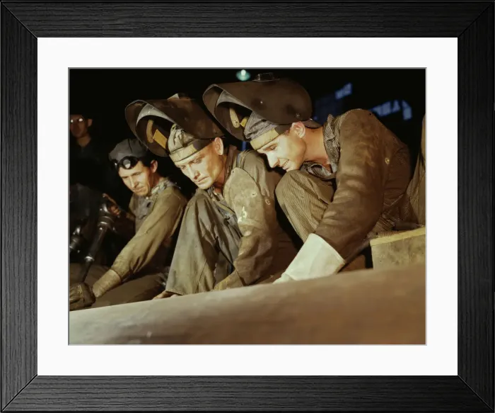 Framed Print : Welders making boilers for a ship, Combustion Engineering Co. Chattanooga, Tenn. 1942. Creator: Alfred T Palmer Framed Print : Welders making boilers for a ship, Combustion Engineering Co. Chattanooga, Tenn. 1942. Creator: Alfred T Palmer