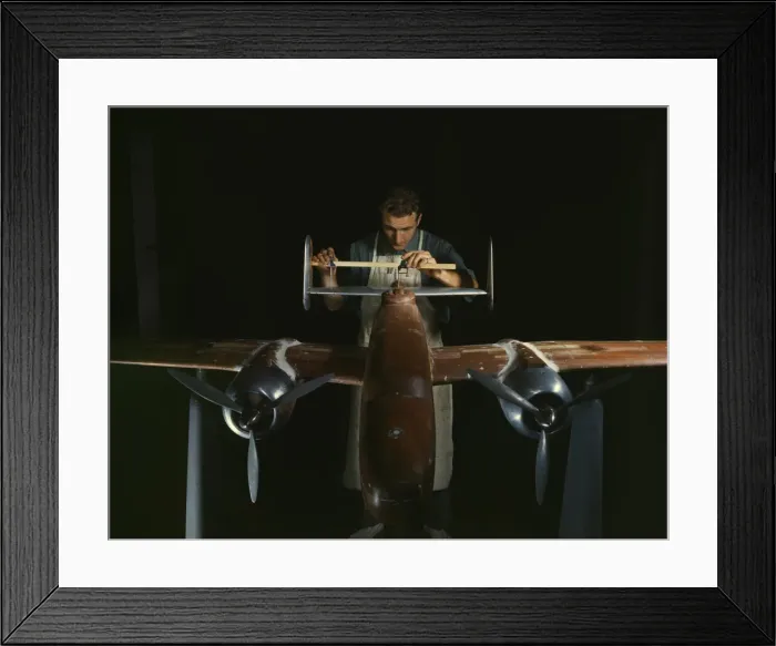 Framed Print : An experimental scale model of the B-25... North American Aviation, Inc. Inglewood, Calif. 1942. Creator: Alfred T Palmer Framed Print : An experimental scale model of the B-25... North American Aviation, Inc. Inglewood, Calif. 1942. Creator: Alfred T Palmer