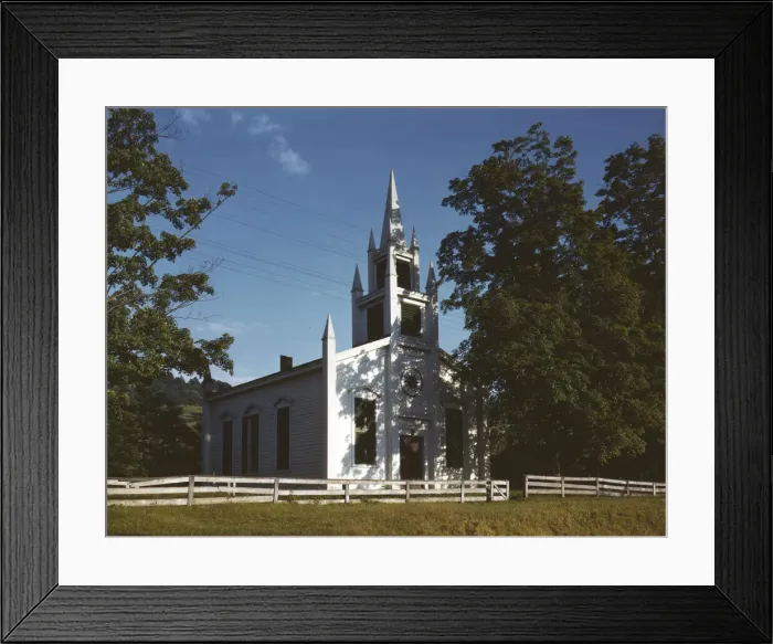 Framed Print : Church along the Delaware River, N. Y. 1943. Creator: John Collier Framed Print : Church along the Delaware River, N. Y. 1943. Creator: John Collier