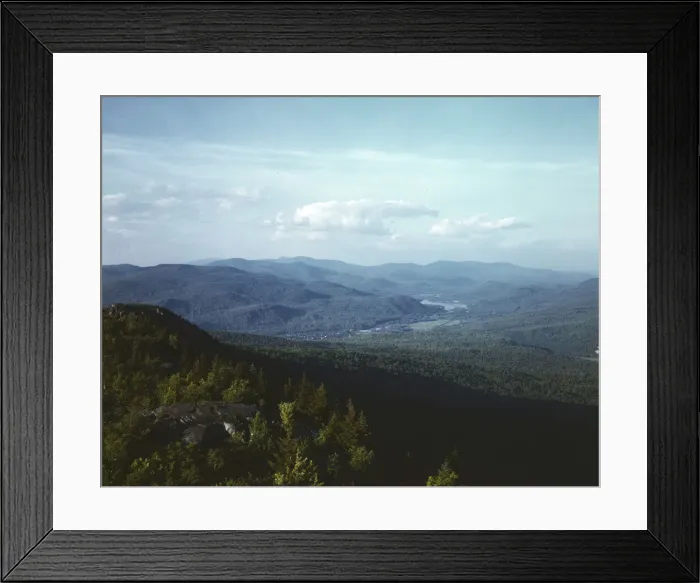 Framed Print : A view looking northeast from the fire tower manned... Pine Mountain, Gorham vicinity, N.H. 1943. Creator: John Collier