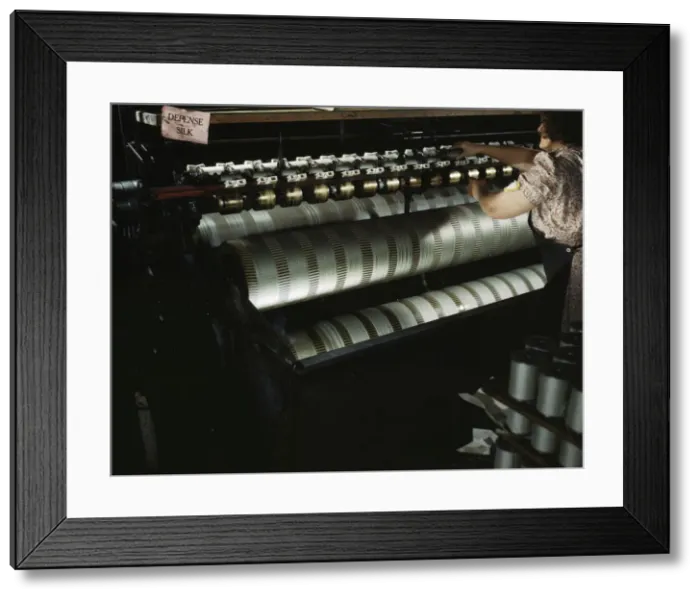 Framed Print : The water stretching machine of an eastern parachute manufacturer... Manchester, Conn. 1942. Creator: William Rittase Framed Print : The water stretching machine of an eastern parachute manufacturer... Manchester, Conn. 1942. Creator: William Rittase