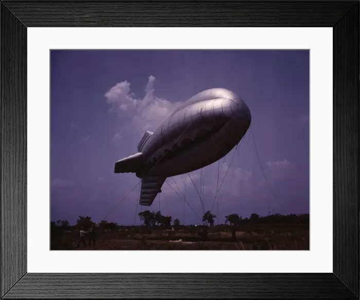Framed Print : Parris Island, S. C. barrage balloon, 1942. Creator: Alfred T Palmer Framed Print : Parris Island, S. C. barrage balloon, 1942. Creator: Alfred T Palmer