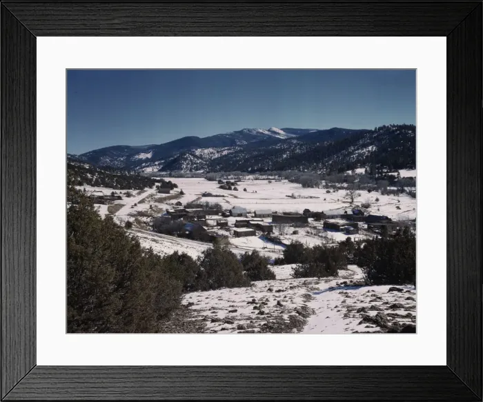 Framed Print : Placita, New Mexico, on the Rio Pueblo, 1943. Creator: John Collier Framed Print : Placita, New Mexico, on the Rio Pueblo, 1943. Creator: John Collier