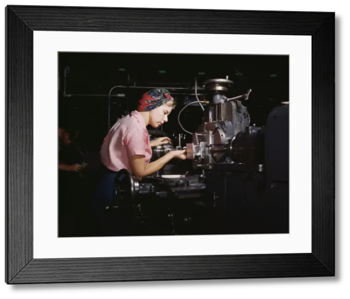 Framed Print : Women become skilled shop technicians... Douglas Aircraft Company plant, Long Beach, Calif. 1942. Creator: Alfred T Palmer Framed Print : Women become skilled shop technicians... Douglas Aircraft Company plant, Long Beach, Calif. 1942. Creator: Alfred T Palmer